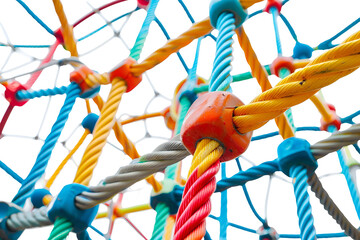 Colorful playground ropes and knots intricate design