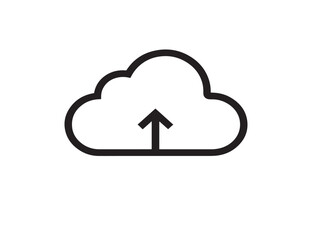 Cloud upload symbol with clean vector style