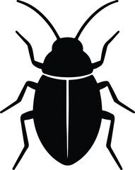Silhouette beetle icon vector illustration isolated design