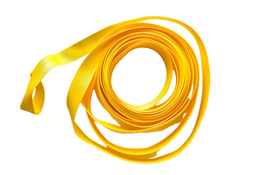 Golden ribbon coiled design abstract art