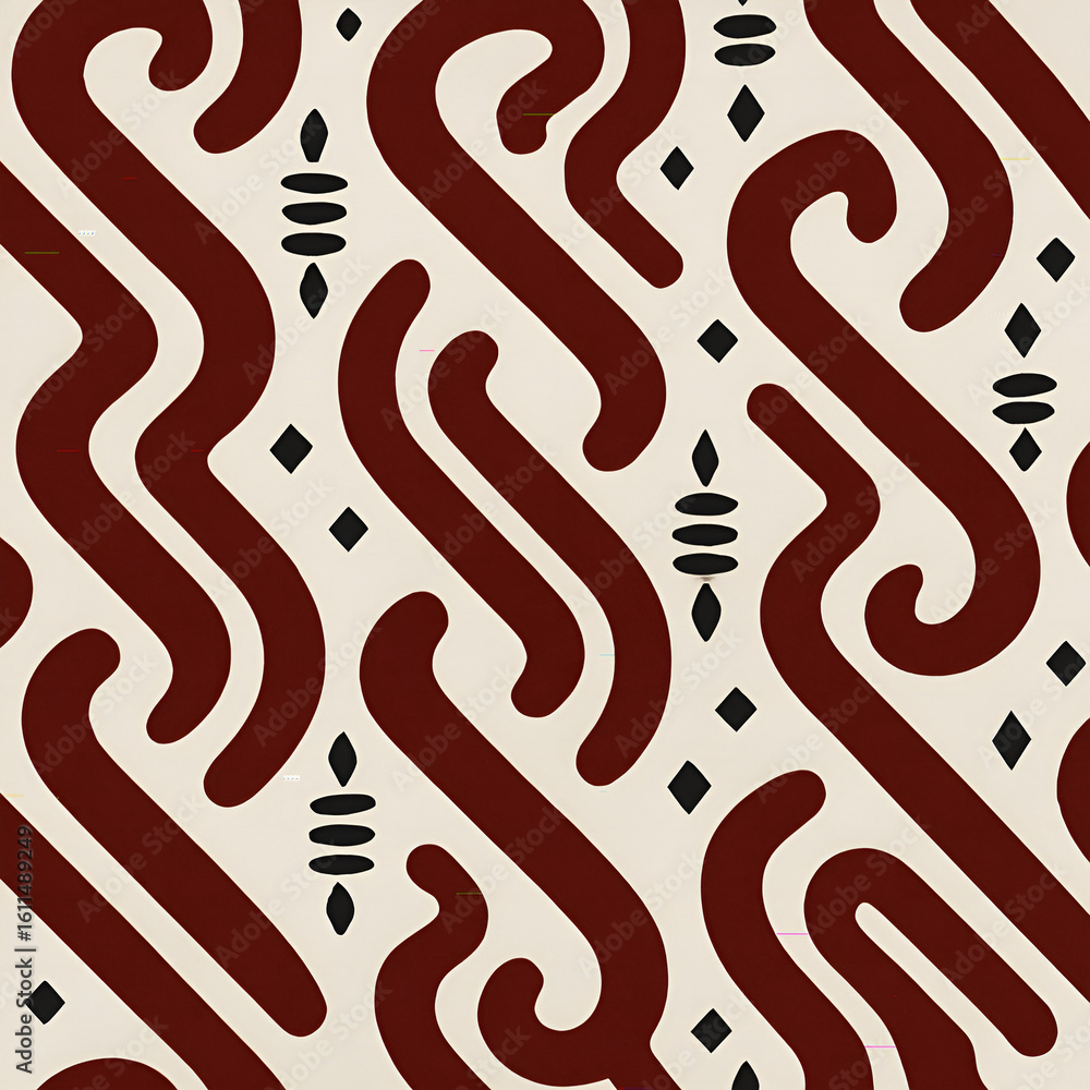 Poster abstract wavy line with geometric shape modern surface pattern