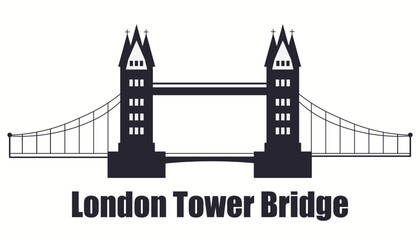 London tower bridge silhouette,bridge clip art, vector