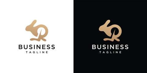 rabbit animal logo design. rabbit inspiration vector logo