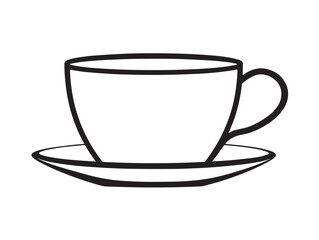 Artistic cup icon with clean minimalist line work