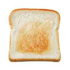 Partially Toasted Slice of Bread with Uneven Browning
