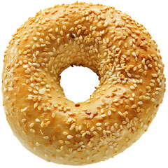 Sesame Seed Bagel with Golden Brown Exterior