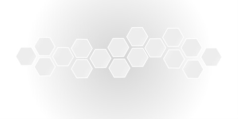 Futuristic white hexagon grid pattern with subtle 3D depth and gradient shading, ideal for tech backgrounds, medical designs, or modern digital interface templates. Clean, minimal, and geometric.