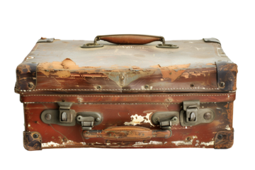 Vintage Worn Leather Suitcase Travel Nostalgia
