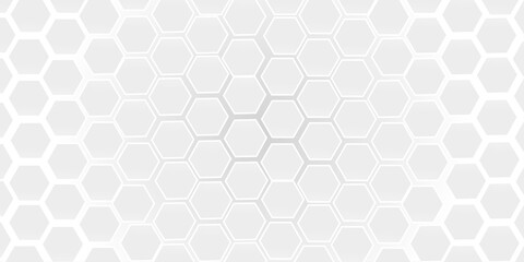 Futuristic white hexagon grid pattern with subtle 3D depth and gradient shading, ideal for tech backgrounds, medical designs, or modern digital interface templates. Clean, minimal, and geometric.