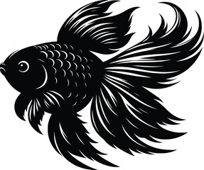 Goldfish silhouette vector illustration isolated on a white background