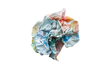 Crumpled Dollar Bills and Currency Wasteful Spending Finance