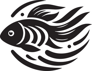 Black Fish Silhouette Vector – Iconic Logo Design for Marine and Fishing Themes