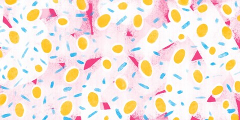 Fashionable abstract background for modern designs. Interesting combination of textured stripes and spots in bright colors. Ideal for background, cover, fabric printing.
