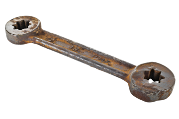 Rusty old wrench double ended star shaped tool