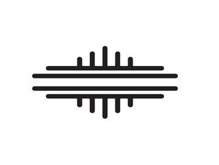 Music equalizer icon in minimal line vector format