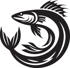 Silhouette Vector of Fish – Black Logo Art for Aquatic and Marine Brands