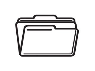Clean open folder icon in line vector style