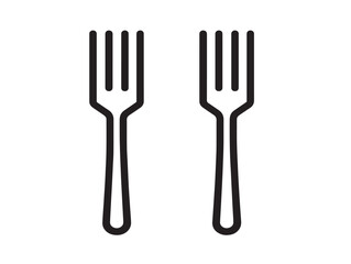 Modern dining fork symbol in flat line design