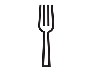 Elegant table utensil fork in outline artwork