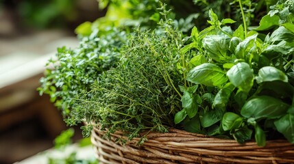 Fototapeta premium Fresh Organic Herbs for Natural Nutrition