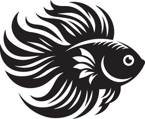 Black Fish Silhouette Vector – Iconic Logo Design for Marine and Fishing Themes