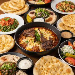 Earth & Spice: Middle Eastern Spread Under Golden Glow