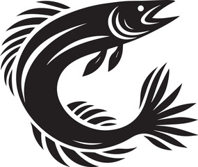 Black Fish Silhouette Vector – Iconic Logo Design for Marine and Fishing Themes