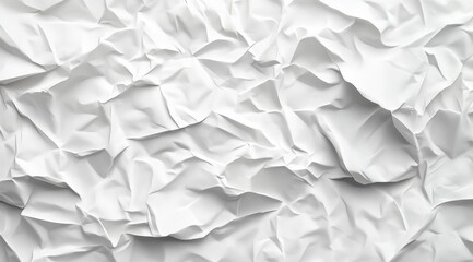 Obraz premium Close-up image of crumpled white paper with various folds and shadows creating a textured background.