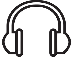 Flat vector icon of stylish headphones design