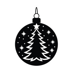 christmas tree ball ornament vector silhouette