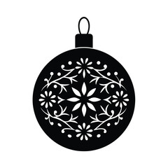 A shiny Christmas ball ornament, decorated with delicate snowflakes, is a perfect vector illustration for festive holiday celebrations