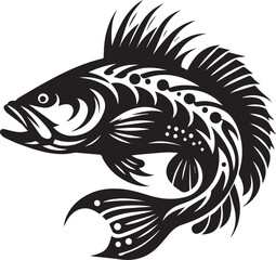 Black Fish Silhouette Vector – Iconic Logo Design for Marine and Fishing Themes
