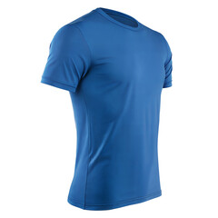 Blue fitted athletic t shirt mockup png file