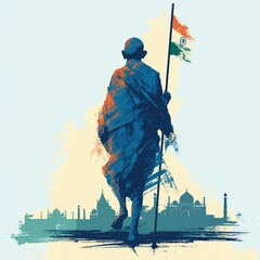 Gandhi jayanti abstract poster design.
