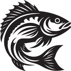 Black Fish Silhouette Vector – Iconic Logo Design for Marine and Fishing Themes