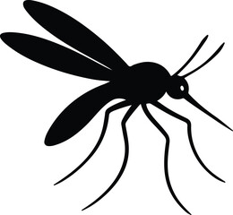 Silhouette Mosquito black insect isolated pest biting vector illustrator