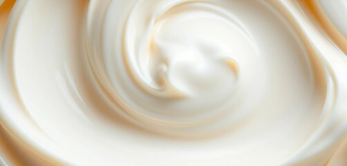 Close-up of creamy, milky cosmetic texture, swirls visible,   emulsion,  lotion