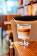 Iced Latte Moment in a Cozy Book Cafe