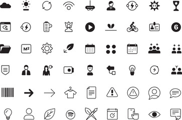 Fototapeta premium Diverse Iconography Set Featuring Business, Nature, and Communication Elements for User Interface Design and Creative Projects