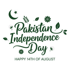 Obraz premium Pakistan Independence Day Typography Design – 14th August National Celebration Vector Illustration