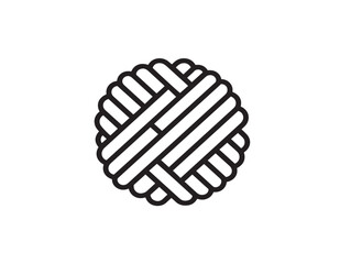 Obraz premium Cozy knitting needles and yarn icon design