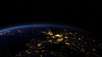 Stunning high-resolution satellite view of Earth at night highlighting global connectivity and urban sprawl