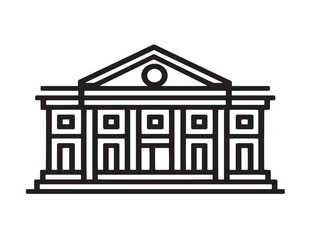 Architectural landmark in elegant 2D line vector