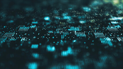 Futuristic Digital Data Stream – Abstract Blue Tech Background Featuring Glowing Binary Patterns Representing High-Speed Information Flow and Advanced Technology Networks

