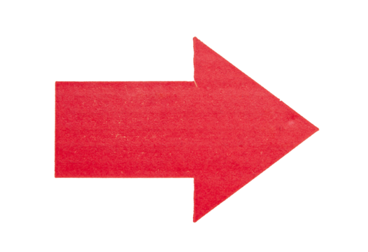 red arrow scratch grunge on transparent background