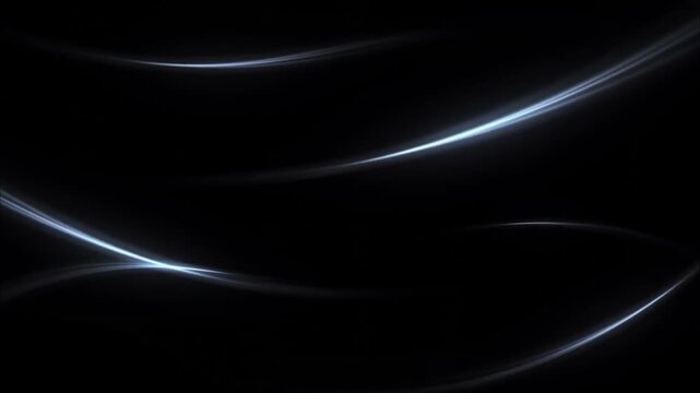 Abstract Lights on Black: Illuminated, curved lines dance across a dark canvas, inviting introspection and representing movement and energy with a minimalist aesthetic.