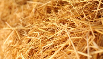 Golden Straw Texture Close Up: A Detailed View of Hay