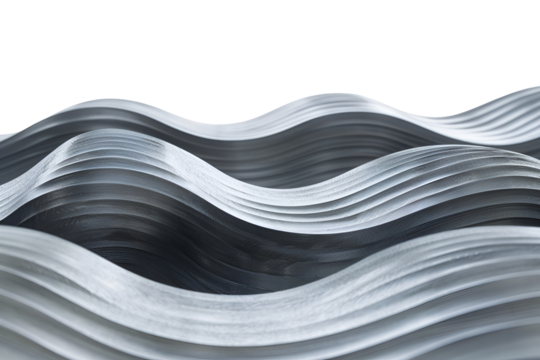 Abstract silver waves flowing design art