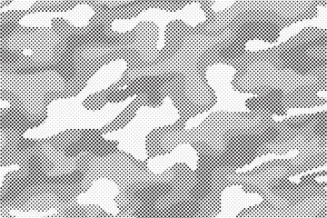 Abstract halftone background. Military camouflage effect dot seamless pattern texture. Dotted background as design element.