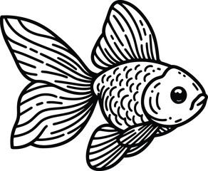 Cartoon Goldfish Clip Art Kawaii Animal Vector illustration